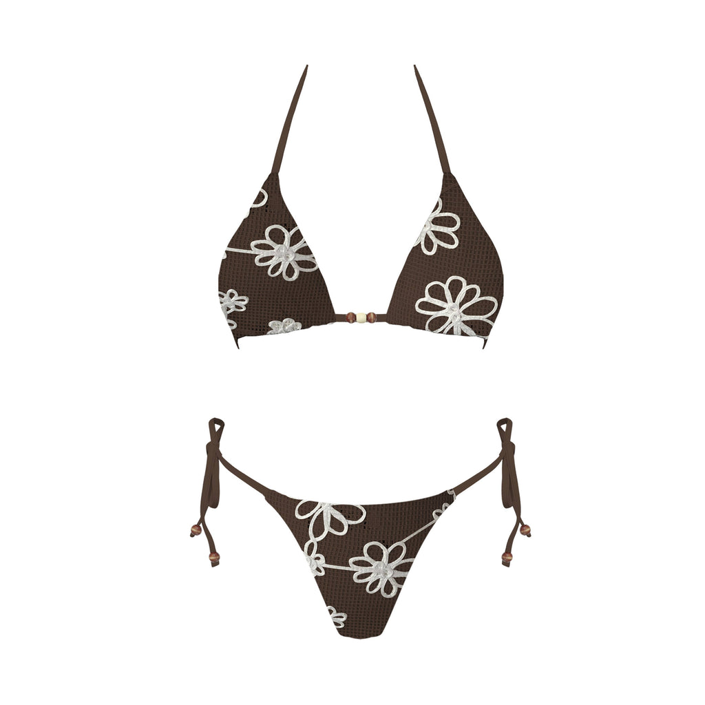 Morning Macchiato Bikini Set: BRNFLR / S-M-L(3-2-1)