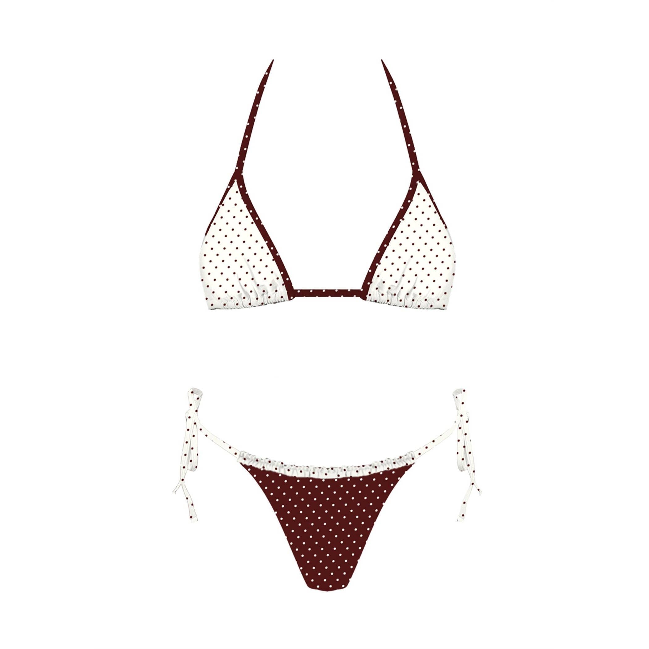 Tea Party Bikini Set: REDDOT / S-M-L(3-2-1)